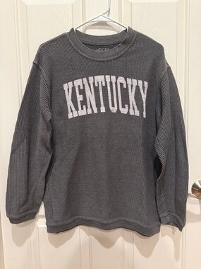 Kentucky Gray Waffle Knit Crewneck Sweatshirt
